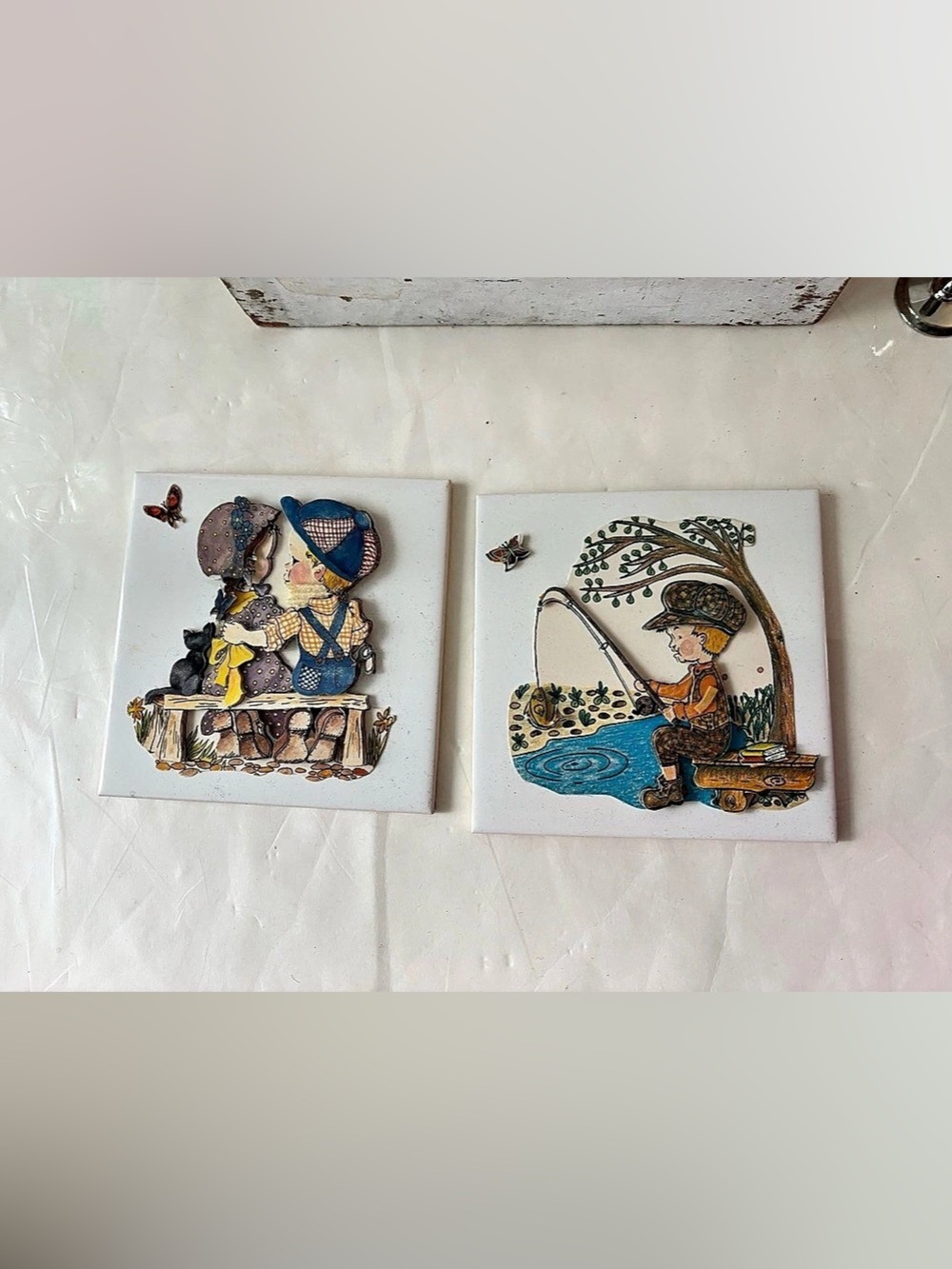Mixed Media Art Plaques Set of 2